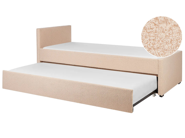 Trundle Bed Boucle 80 x 200 cm Peach Pink Dekker