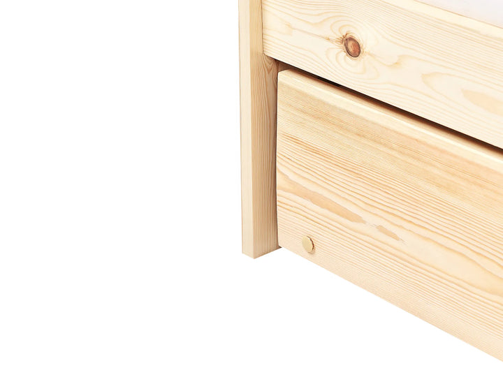 Trundle Bed Pine Wood 90 x 200 cm (EU Single) Light Brown Merlom