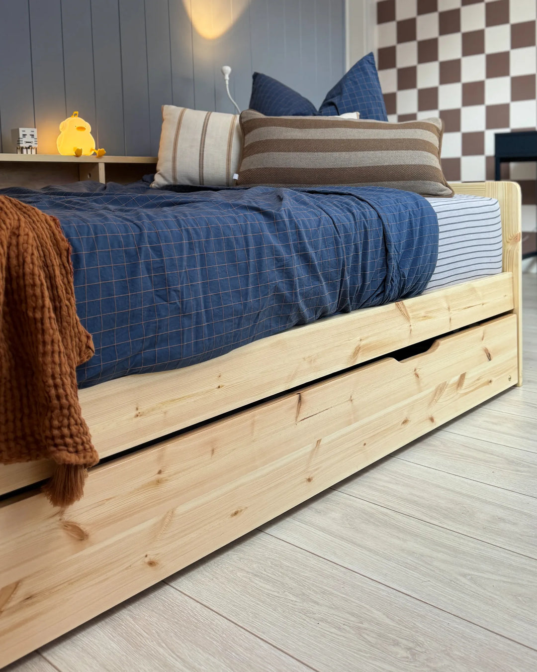 Trundle Bed Pine Wood 90 x 200 cm (EU Single) Light Brown Merlom