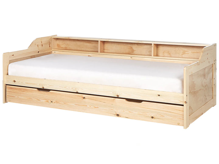 Trundle Bed Pine Wood 90 x 200 cm (EU Single) Light Brown Merlom