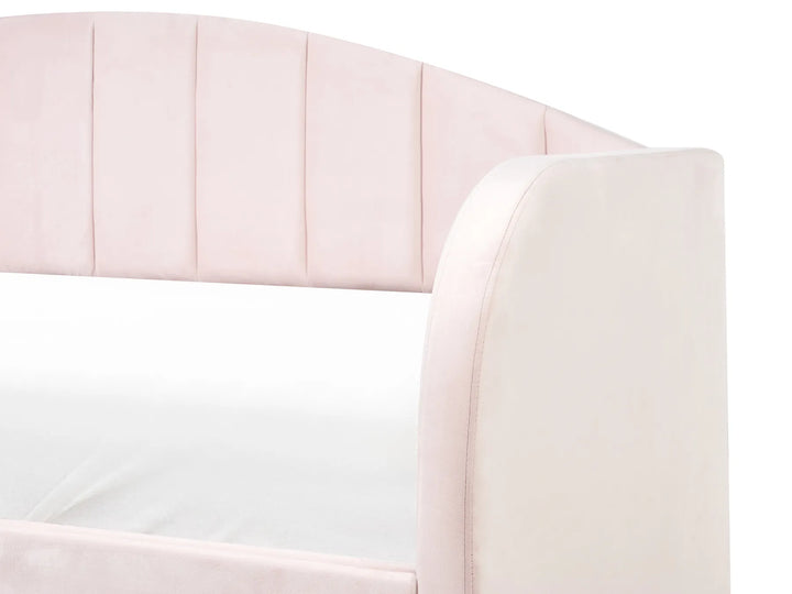 Trundle Bed Velvet 90 x 200 cm Pastel Pink Scipio