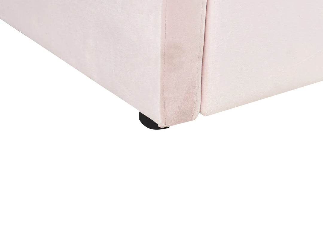 Trundle Bed Velvet 90 x 200 cm Pastel Pink Scipio