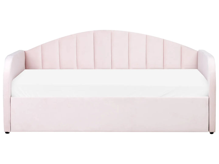 Trundle Bed Velvet 90 x 200 cm Pastel Pink Scipio