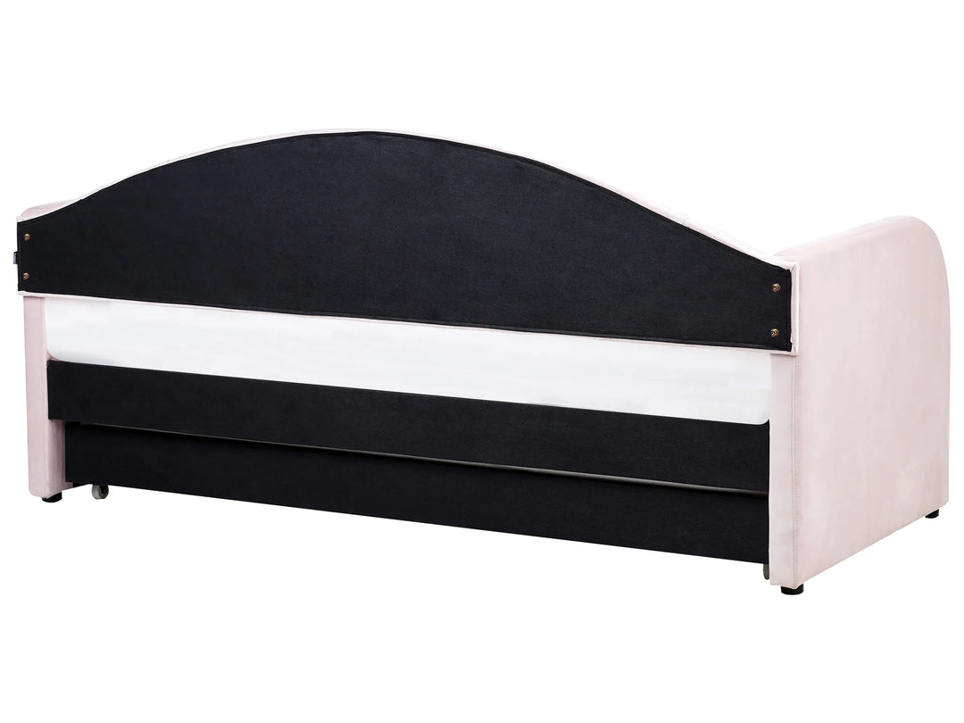 Trundle Bed Velvet 90 x 200 cm Pastel Pink Scipio