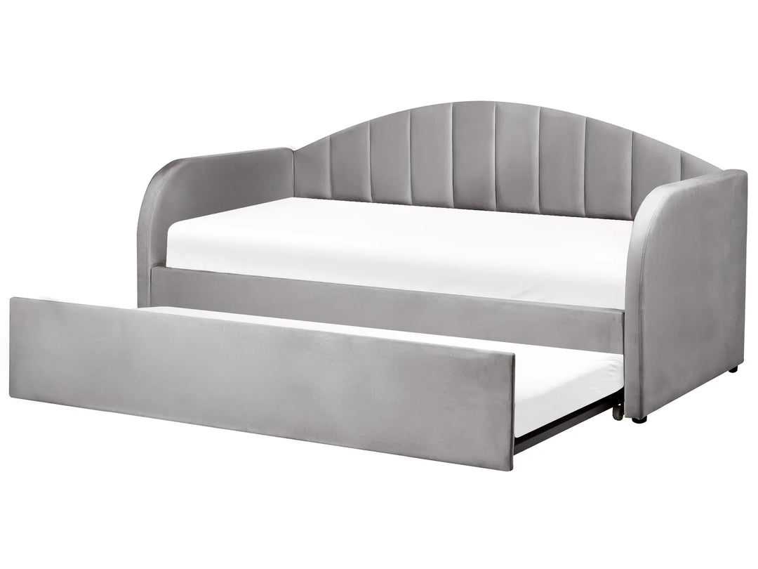 Trundle Bed Velvet  90 x 200 cm (EU Single) Grey Debira