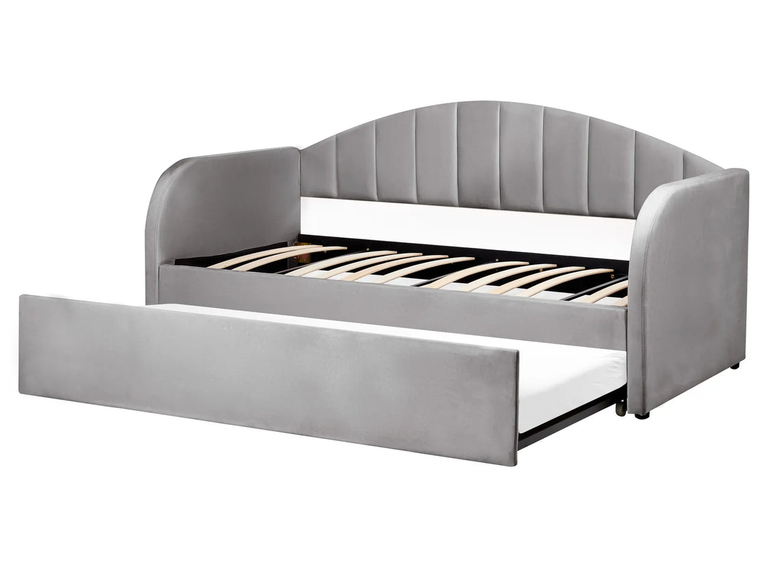 Trundle Bed Velvet  90 x 200 cm (EU Single) Grey Debira