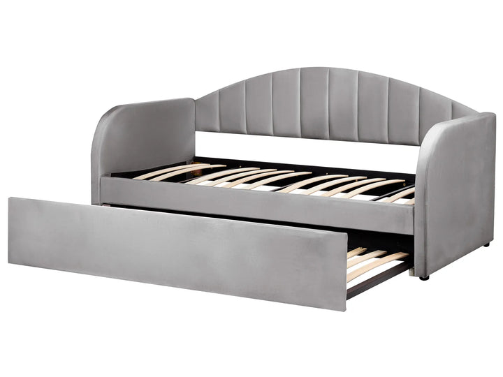 Trundle Bed Velvet  90 x 200 cm (EU Single) Grey Debira