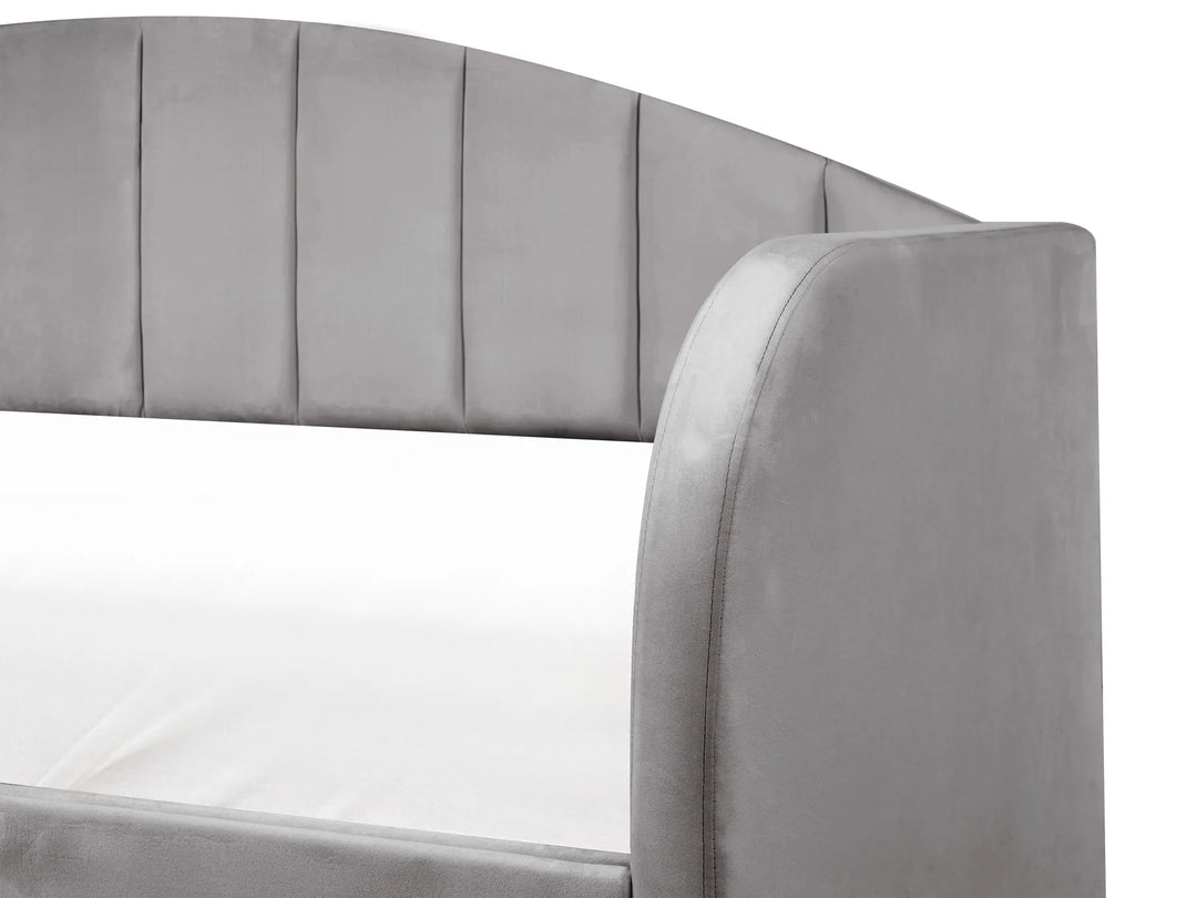 Trundle Bed Velvet  90 x 200 cm (EU Single) Grey Debira