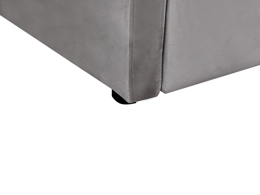 Trundle Bed Velvet  90 x 200 cm (EU Single) Grey Debira