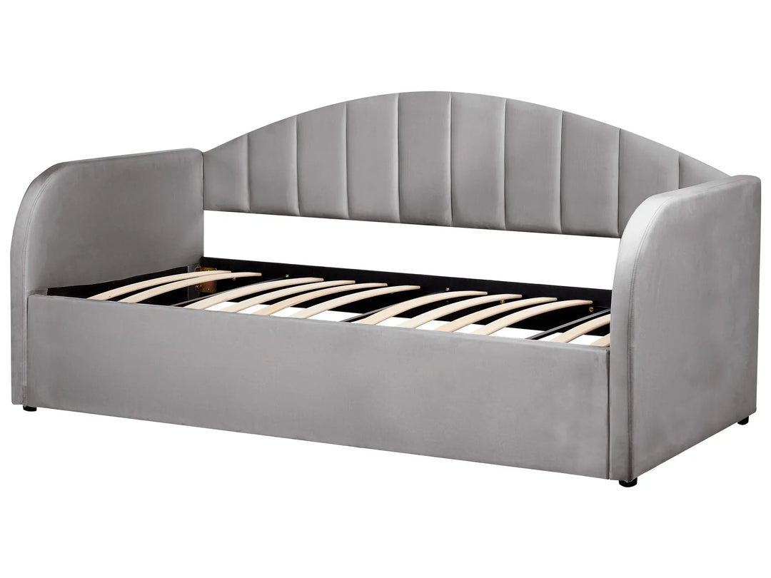 Trundle Bed Velvet  90 x 200 cm (EU Single) Grey Debira