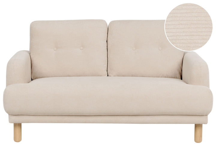 Tuve 2 Seater Corduroy Sofa Beige