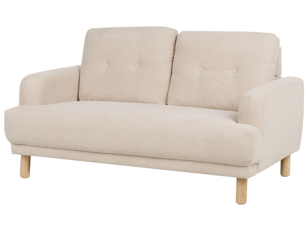 Tuve 2 Seater Corduroy Sofa Beige