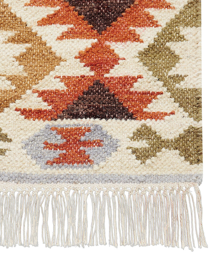 Vosketap Wool Kilim Area Rug 160 x 230 cm Multicolour