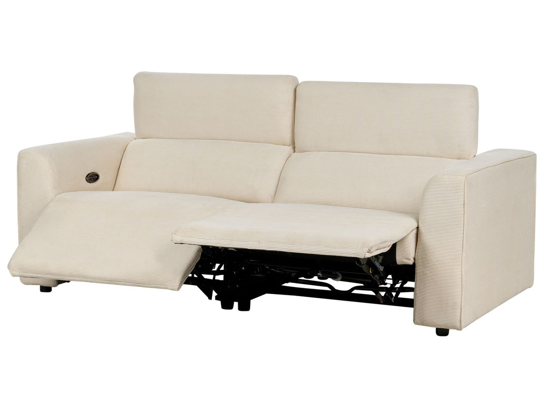 Ulven 2 Seater Corduroy Electric Recliner Sofa with USB Port Beige