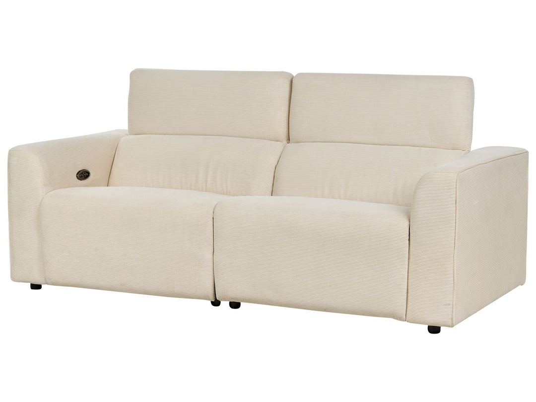 Ulven 2 Seater Corduroy Electric Recliner Sofa with USB Port Beige