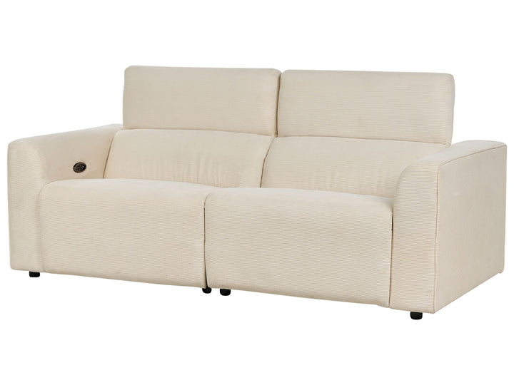 Ulven 2 Seater Corduroy Electric Recliner Sofa with USB Port Beige