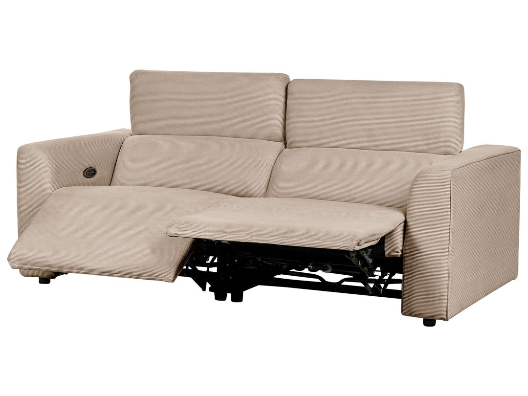 Ulven 2 Seater Corduroy Electric Recliner Sofa with USB Port Sand Beige