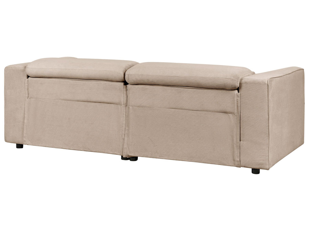 Ulven 2 Seater Corduroy Electric Recliner Sofa with USB Port Sand Beige