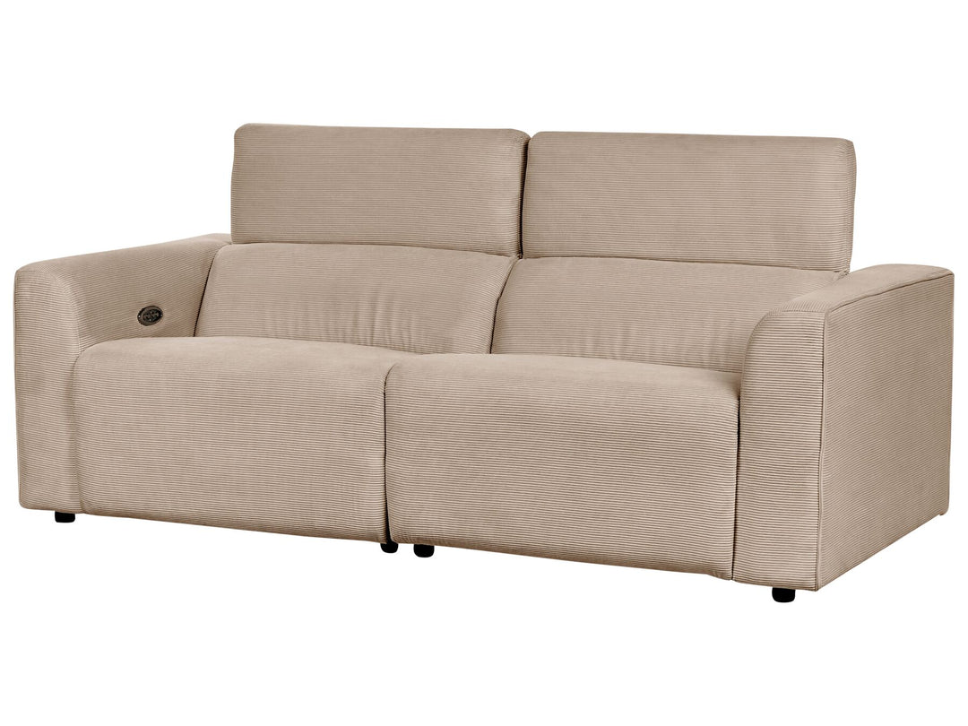 Ulven 2 Seater Corduroy Electric Recliner Sofa with USB Port Sand Beige