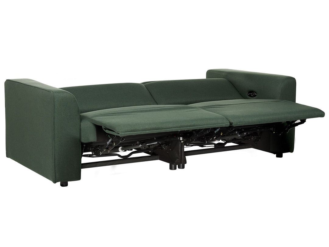 Ulven Fabric Electric Recliner Sofa with USB Port Green