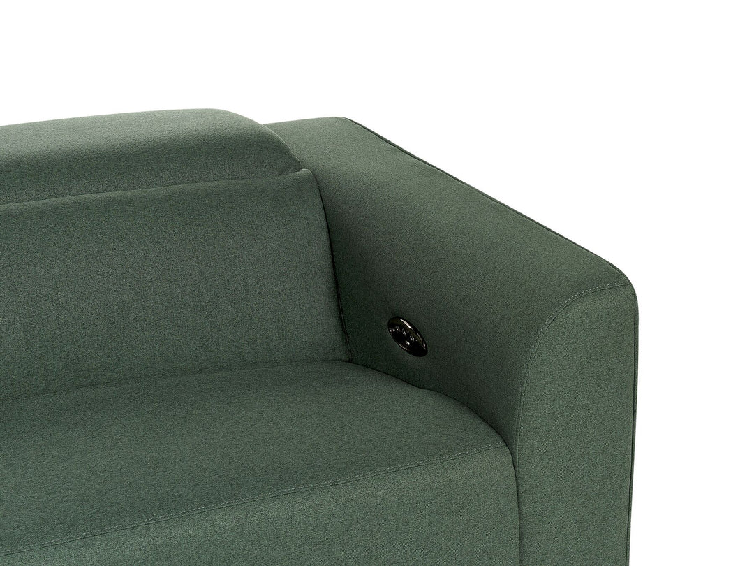 Ulven Fabric Electric Recliner Sofa with USB Port Green