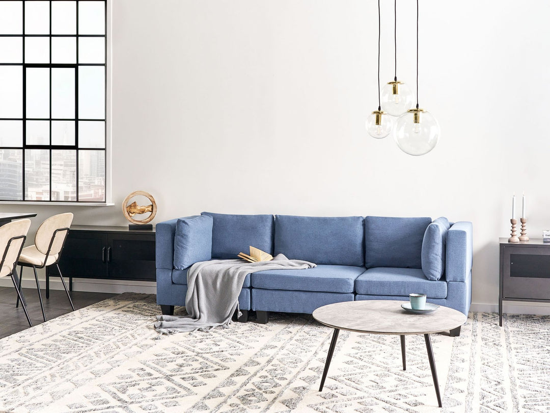 Unstad 3-Seater Modular Fabric Sofa Blue