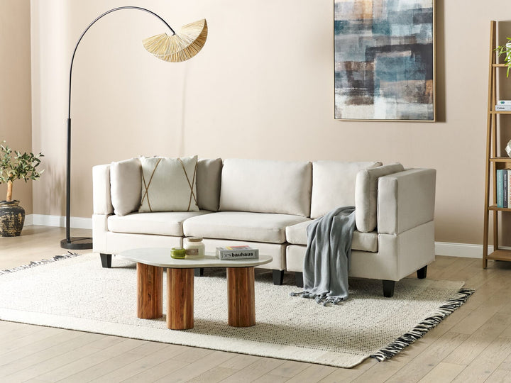 Unstad 3-Seater Modular Fabric Sofa Light Beige