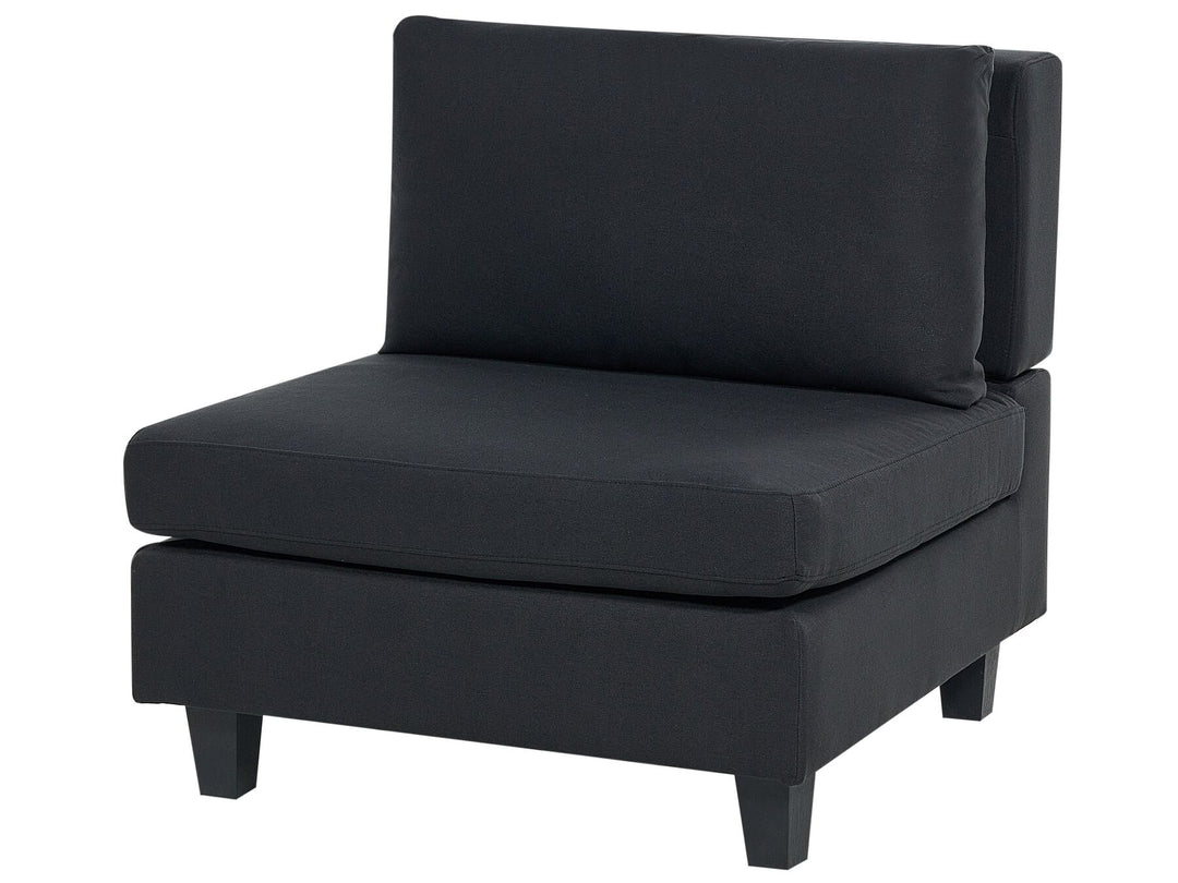 Unstad 3-Seater Modular Fabric Sofa with Ottoman Black