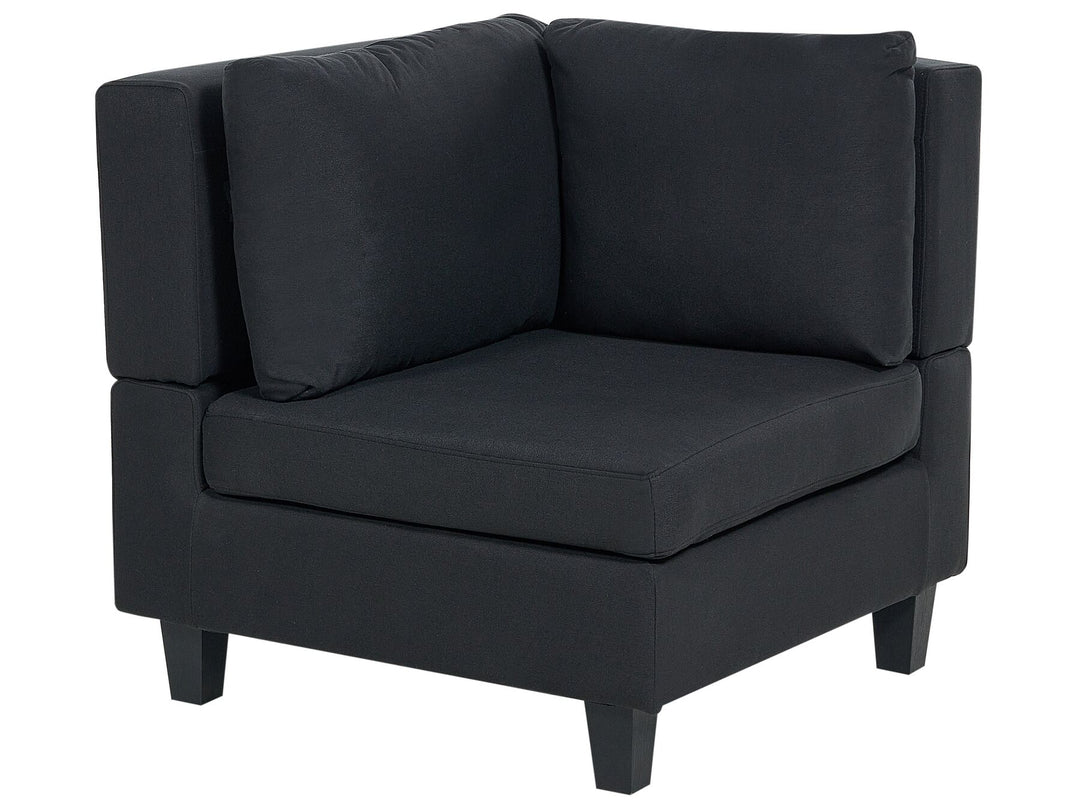 Unstad 3-Seater Modular Fabric Sofa with Ottoman Black