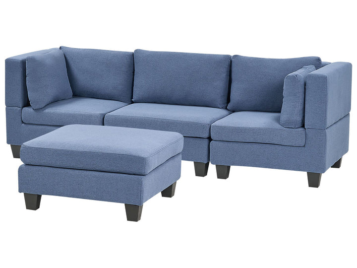 Unstad 3-Seater Modular Fabric Sofa with Ottoman Blue