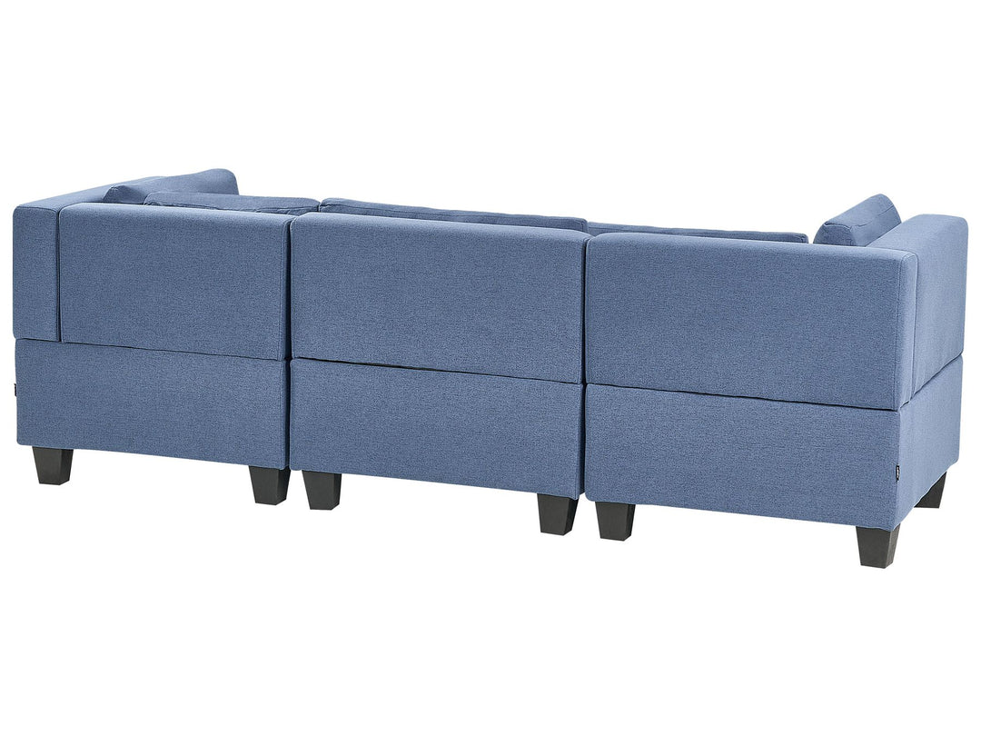 Unstad 3-Seater Modular Fabric Sofa with Ottoman Blue