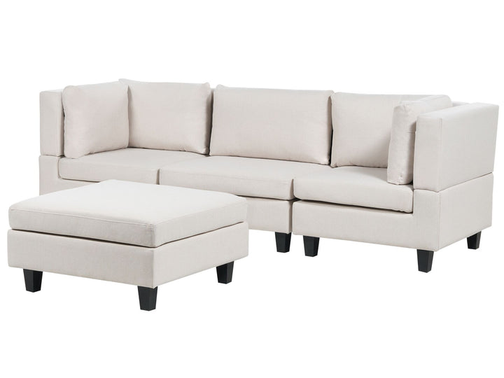 Unstad 3-Seater Modular Fabric Sofa with Ottoman Light Beige