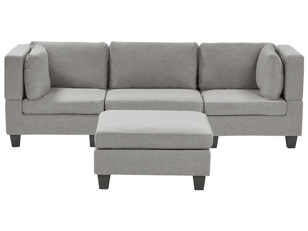 Unstad 3-Seater Modular Fabric Sofa with Ottoman Light Grey