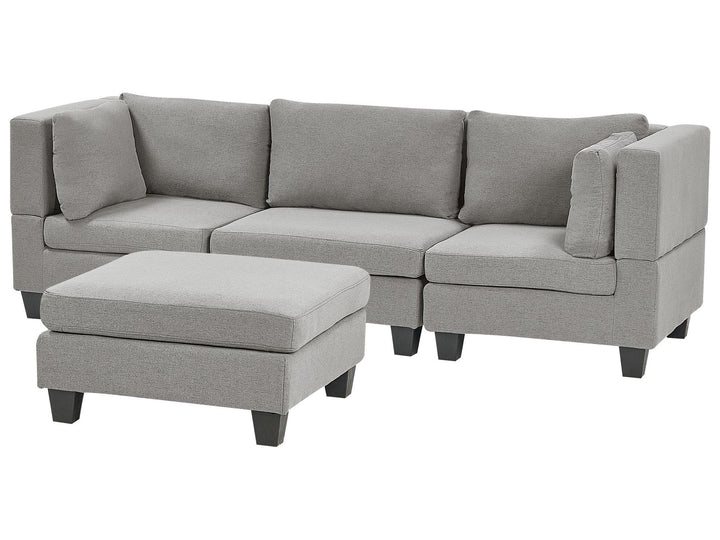 Unstad 3-Seater Modular Fabric Sofa with Ottoman Light Grey