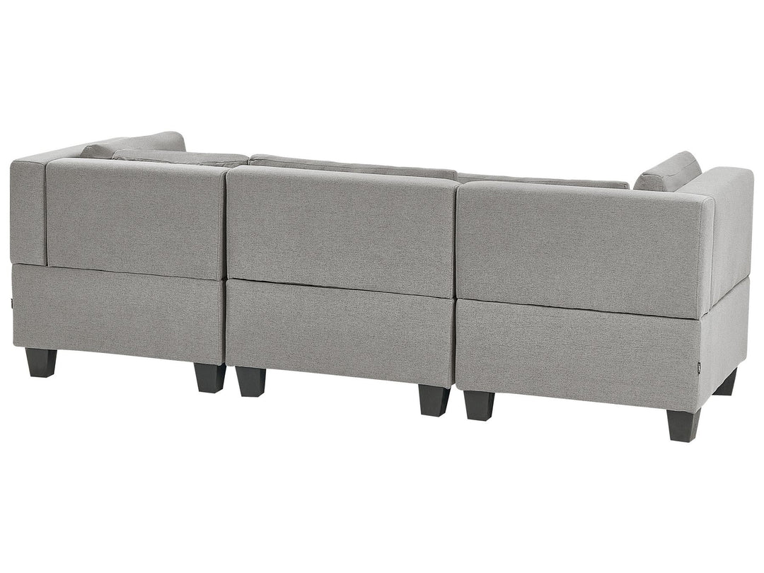 Unstad 3-Seater Modular Fabric Sofa with Ottoman Light Grey