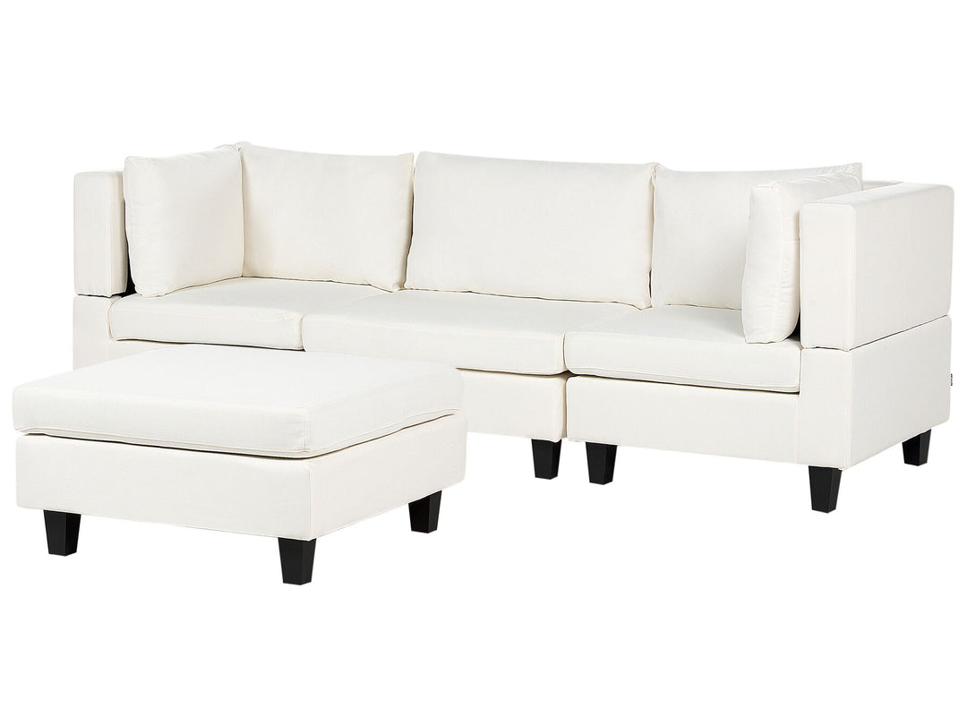 Unstad 3-Seater Modular Fabric Sofa with Ottoman White