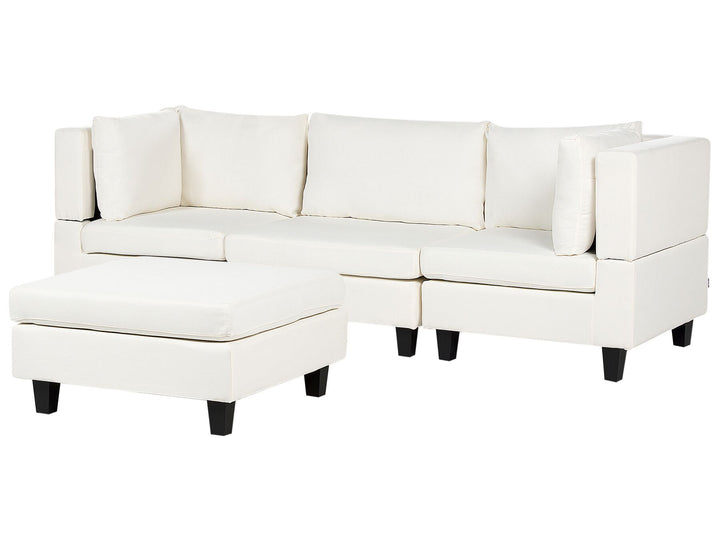 Unstad 3-Seater Modular Fabric Sofa with Ottoman White