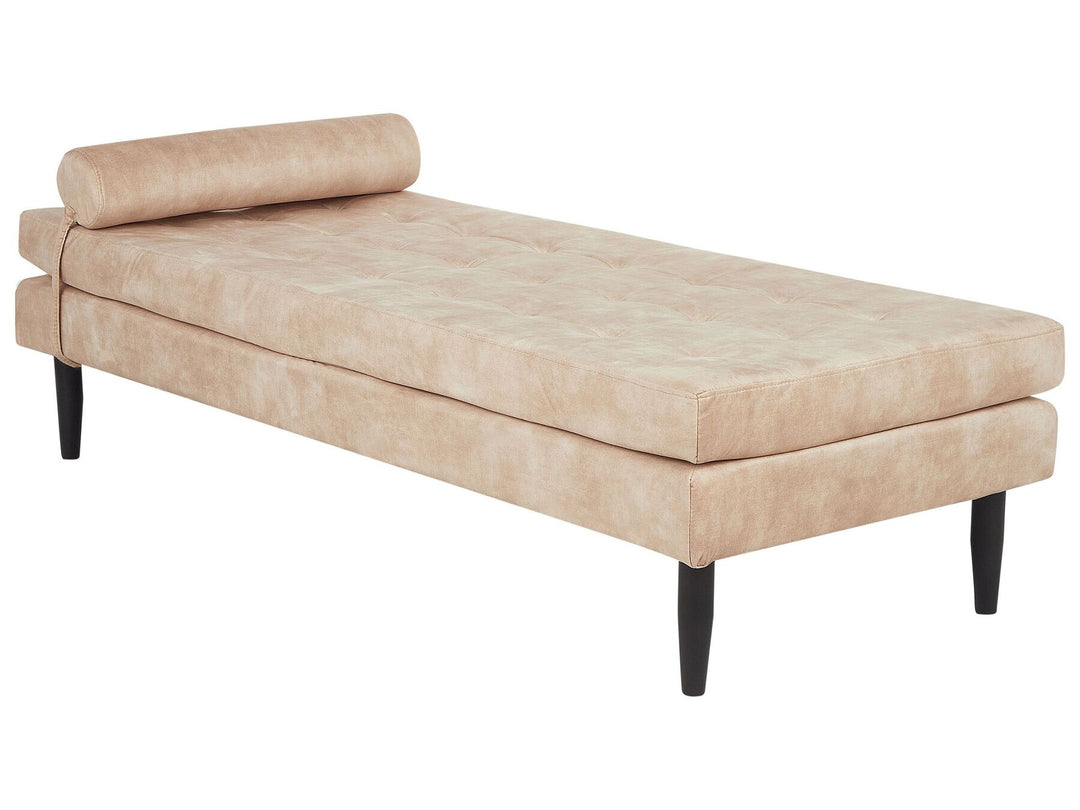 Ussel Velvet Chaise Longue Beige