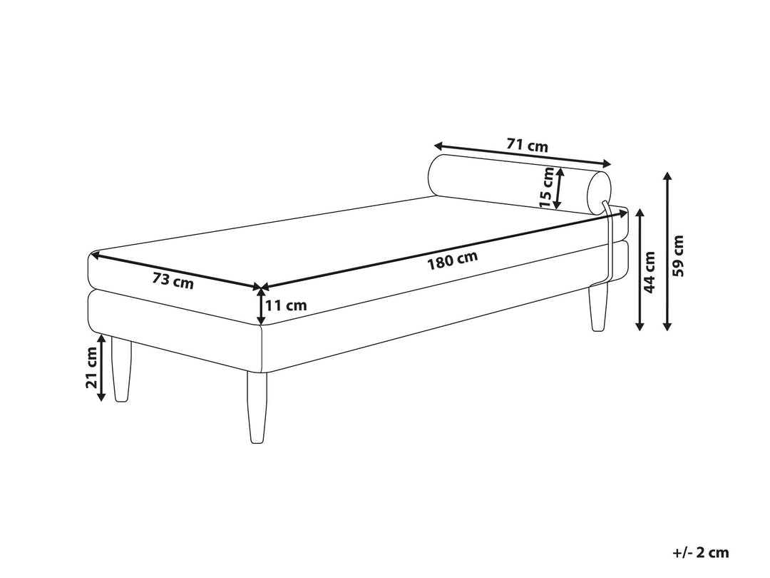 Ussel Velvet Chaise Longue Beige