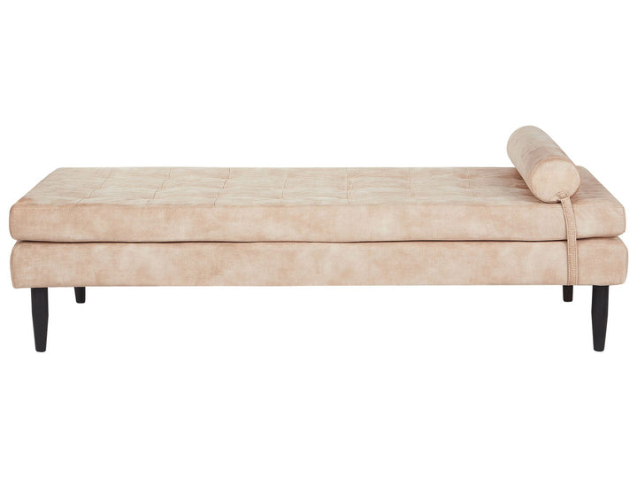 Ussel Velvet Chaise Longue Beige