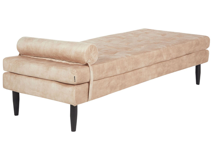 Ussel Velvet Chaise Longue Beige