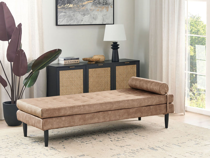 Ussel Velvet Chaise Longue Taupe