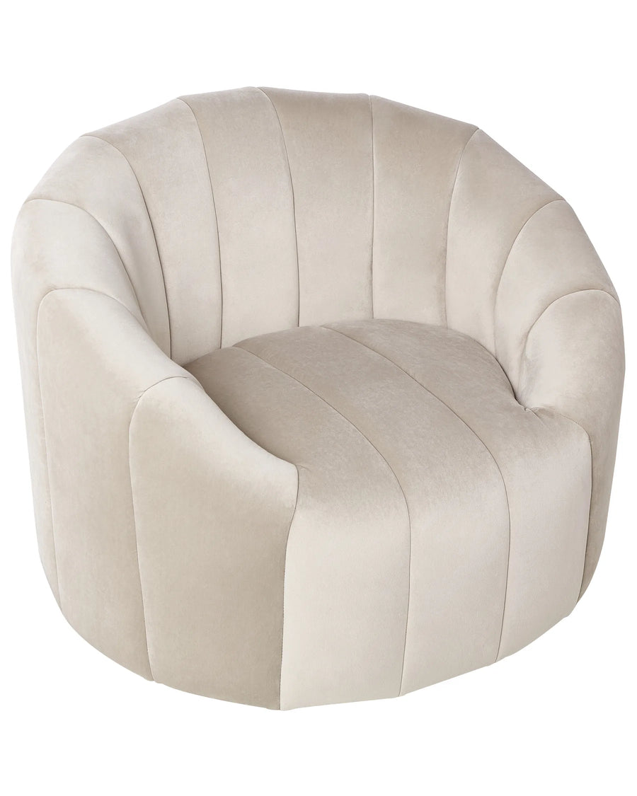 Beige armchair on a white background