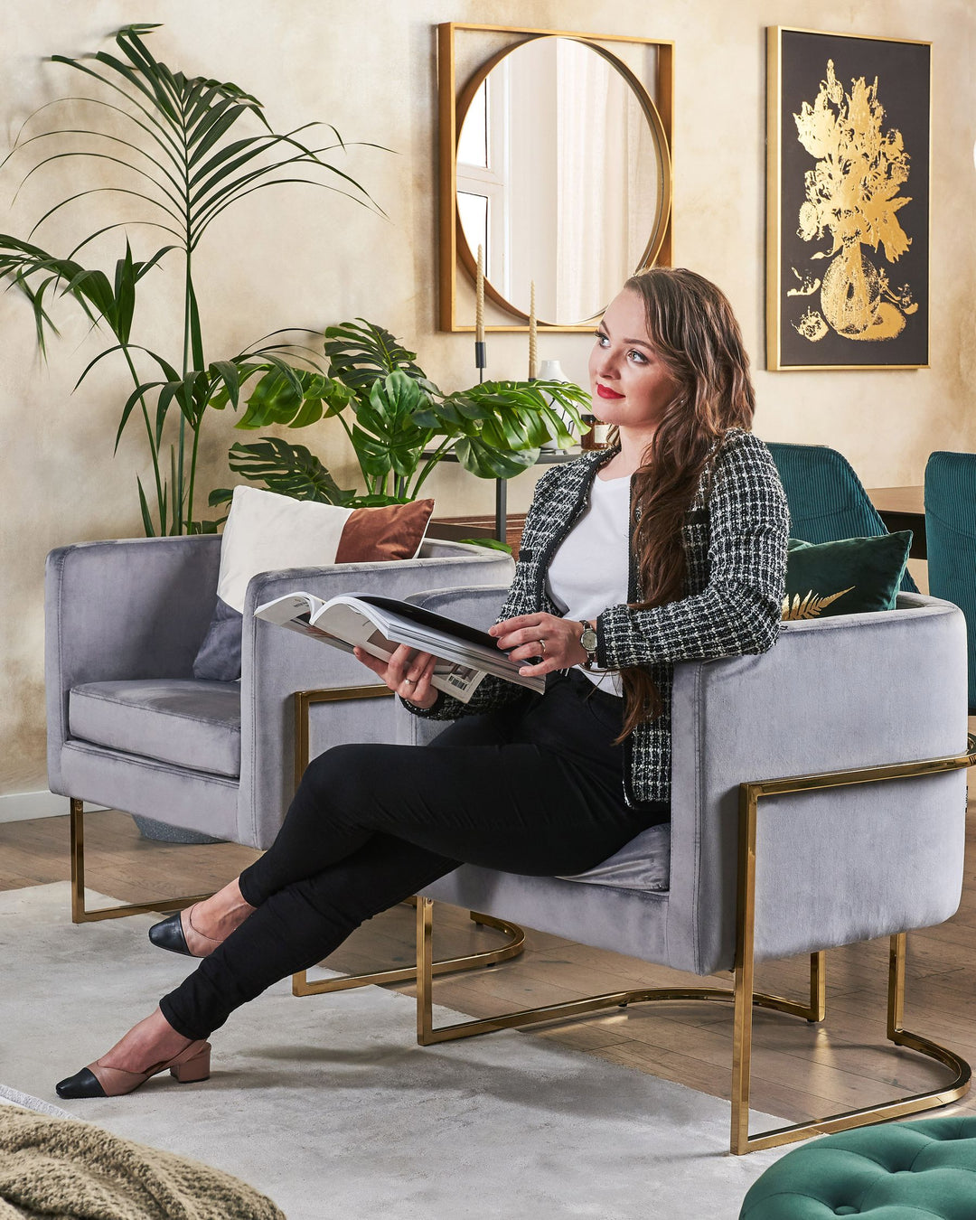 Sirkka Armchair Velvet Grey