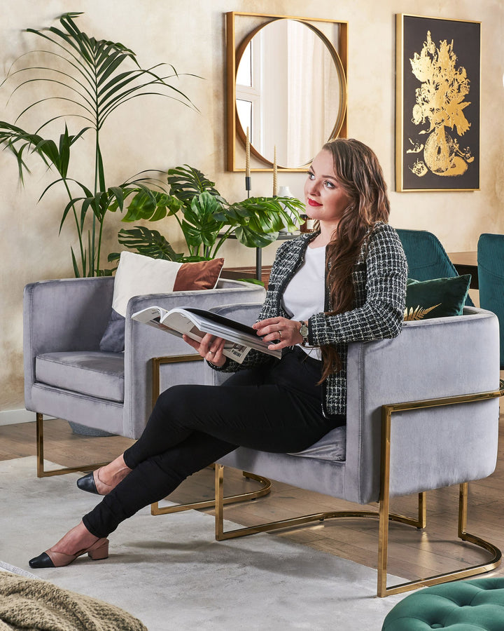 Sirkka Armchair Velvet Grey