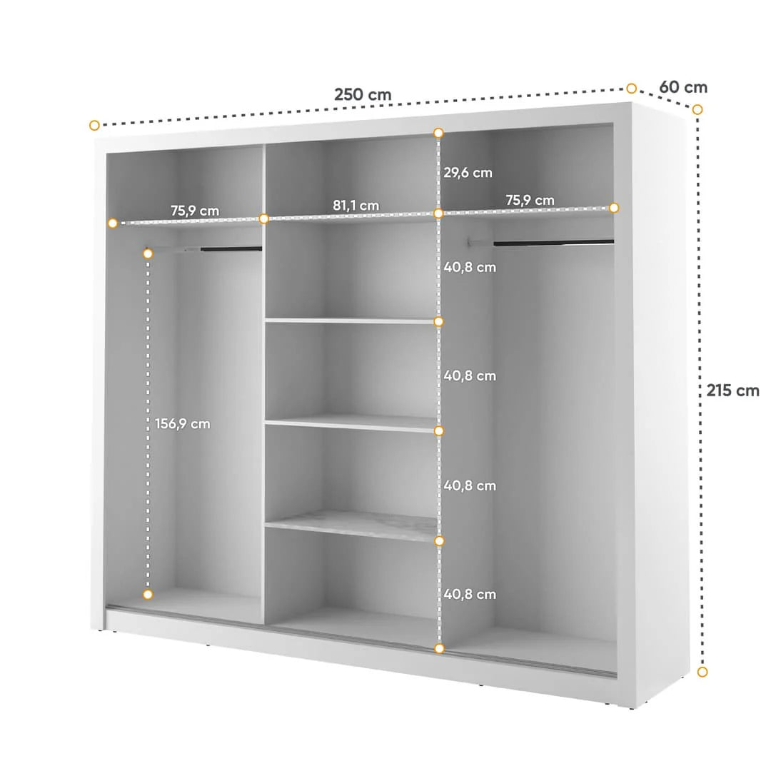 Isabella Sliding Door Wardrobe 250cm