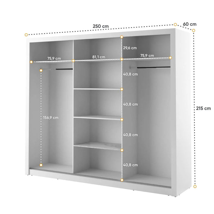 Isabella Sliding Door Wardrobe 250cm