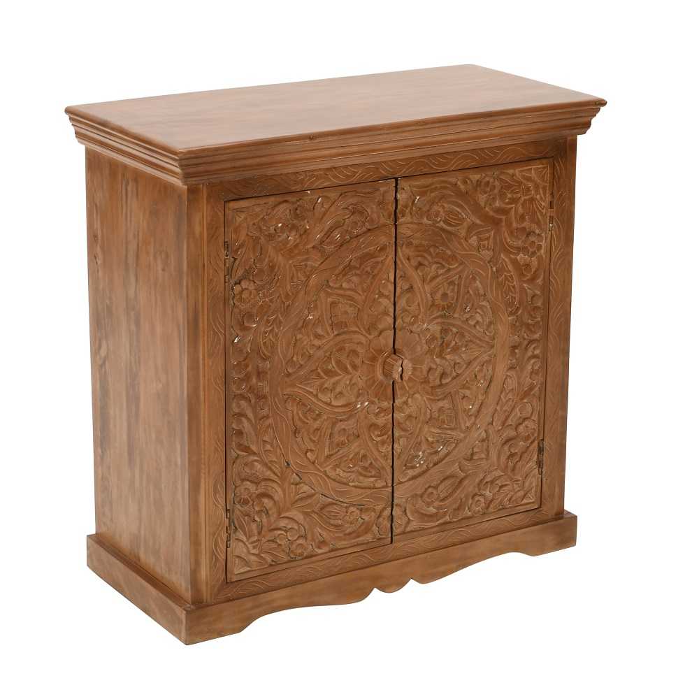 Artwork Mango Wood Sideboard With 2 Doors