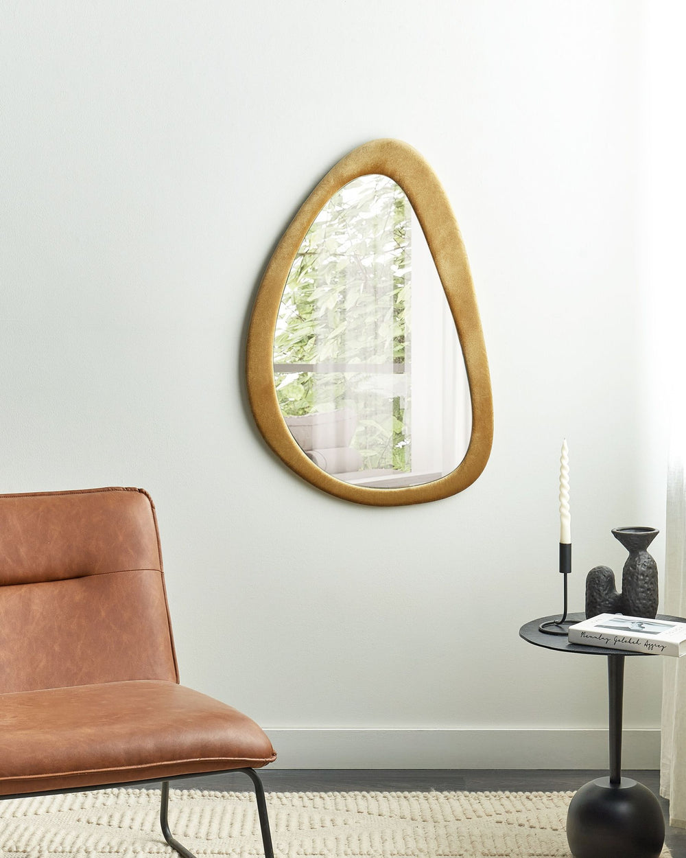 Venas Wall Mirror Velvet Mustard