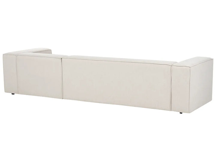 Corner Sofa 3 Seater Fabric Light Beige Left Hand Chambord